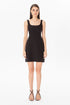 Square Collar Cut Out Black Mini Dress